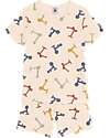 Petit Bateau Short-Sleeve 2-Piece Pajamas - Scooters - White - 100% Oeko-Tex Cotton Pyjamas