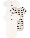 Petit Bateau Short-Sleeve Bodysuit - Pack of 3 - Whale - 100% Cotton Short Sleeves Bodies
