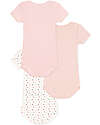 Petit Bateau Short Sleeve Bodysuit - Pack of 3 - White and Pink Hearts and Stripes - 100% Organic Cotton Short Sleeves Bodies