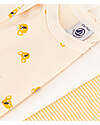 Petit Bateau Short Sleeve Bodysuit - Pack of 3 - White and Yellow Koala and Stripes - 100% Organic Cotton Short Sleeves Bodies