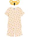 Petit Bateau Short Sleeve Pajama Set - 2 pieces with Mask - White - Koala - 100% Organic Cotton Pyjamas