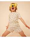Petit Bateau Short Sleeve Pajama Set - 2 pieces with Mask - White - Koala - 100% Organic Cotton Pyjamas