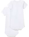 Petit Bateau Short Sleeved Bodysuit, 2-pack - White - 100% Cotton Short Sleeves Bodies