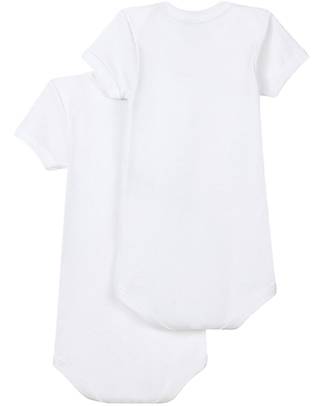 Petit Bateau Short Sleeved Bodysuit, 2-pack - White - 100% Cotton Short Sleeves Bodies