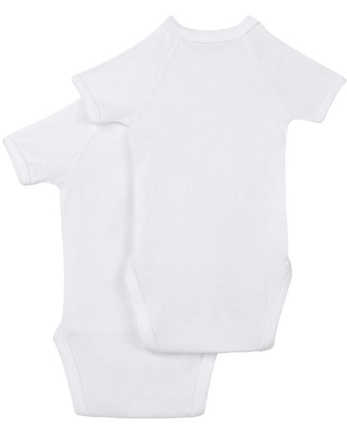 Petit Bateau Short-Sleeved Bodysuit - Pack of 2 - White - 100% Cotton Short Sleeves Bodies