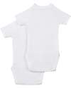 Petit Bateau Short-Sleeved Bodysuit - Pack of 2 - White - 100% Cotton Short Sleeves Bodies