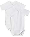 Petit Bateau Short-Sleeved Bodysuit - Pack of 2 - White - 100% Cotton Short Sleeves Bodies