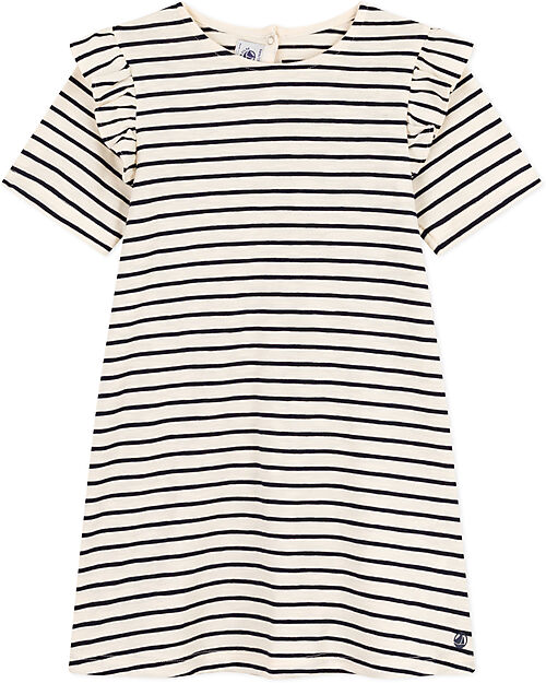 Petit Bateau Short-Sleeved Dress - Stripes - 100% Organic Cotton Dresses_