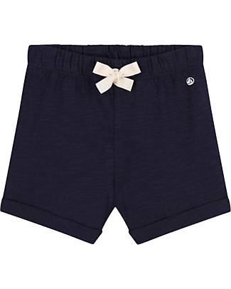 Petit Bateau Shorts in Slub Jersey - Blue - 100% Oeko-Tex Certified Cotton Shorts