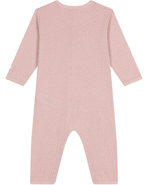 Petit Bateau Sleepsuit Openwork Cotton - Poppers Fastening - Pink Babygrows