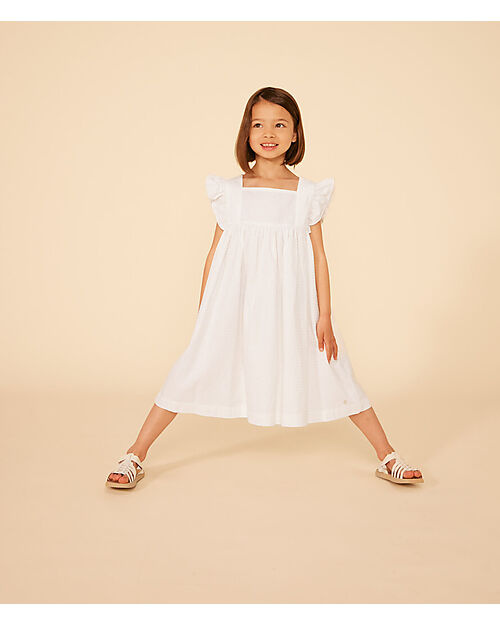 Petit Bateau Sleeveless Dress - White - 100% Organic Cotton Dresses_