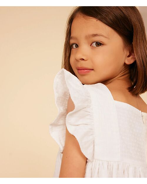Petit Bateau Sleeveless Dress - White - 100% Organic Cotton Dresses_