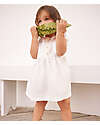Petit Bateau Sleeveless Dress with Ruffles - White - A-line Cut - Organic Cotton Dresses_