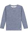 Petit Bateau Striped Long Sleeved T-Shirt - Blue/White - Wool and Cotton Long Sleeves Tops