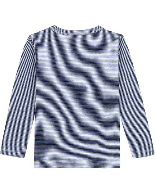 Petit Bateau Striped Long Sleeved T-Shirt Blue/White Wool and
