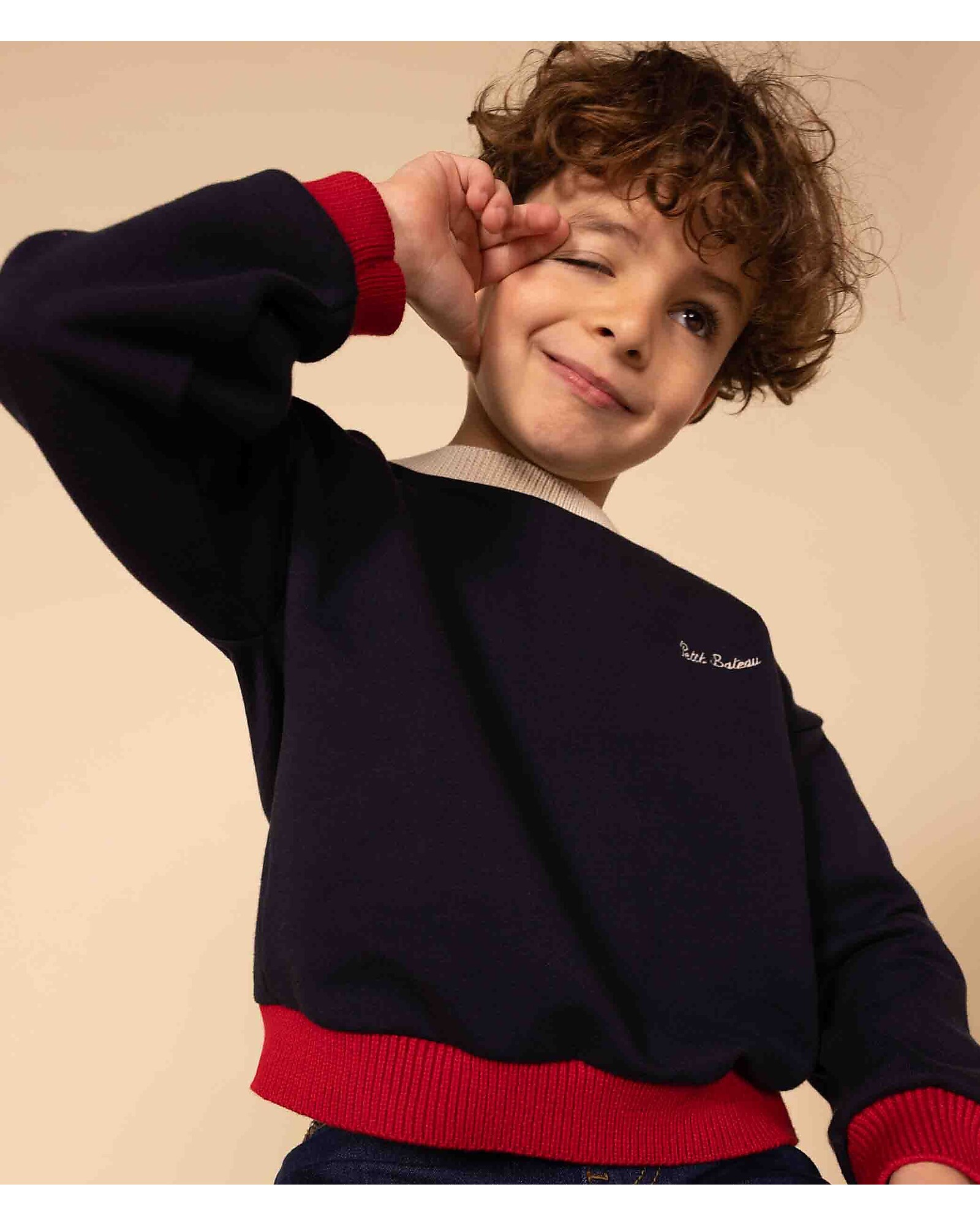 Petit Bateau Sweater - Petit Bateau - Blu - 100% Cotton Fleece unisex  (bambini)