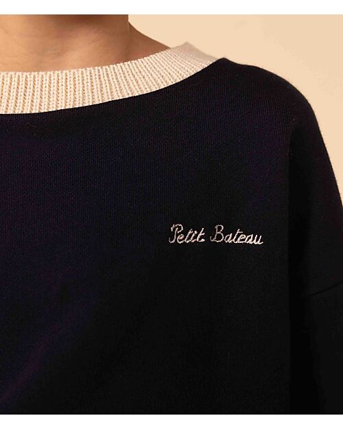Petit Bateau Sweater - Petit Bateau - Blu - 100% Cotton Fleece Jumpers
