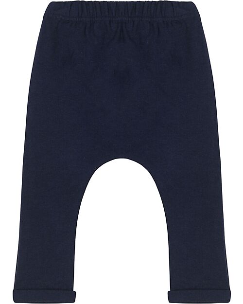 Petit Bateau Sweatpants - with Drawstring - Blue - 100% Cotton Jersey Trousers