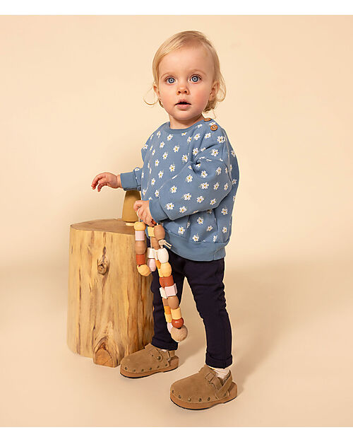 Petit Bateau Sweatpants - with Drawstring - Blue - 100% Cotton Jersey Trousers