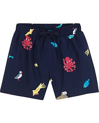 Petit Bateau Swim Shorts - Dark Blue - Sea Animal Swimming Trunks