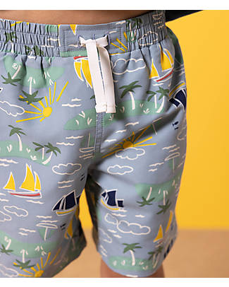 Petit Bateau Swimsuit - Sea/Light Blue - Recycled Material Swimming Trunks