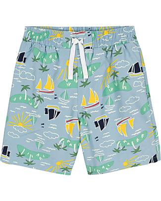 Petit Bateau Swimsuit - Sea/Light Blue - Recycled Material Swimming Trunks
