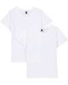 Petit Bateau T-Shirt - Pack of 2 - White - with Embroidered Collar - 100% Organic Cotton T-shirts