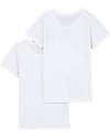 Petit Bateau T-Shirt - Pack of 2 - White - with Embroidered Collar - 100% Organic Cotton T-shirts