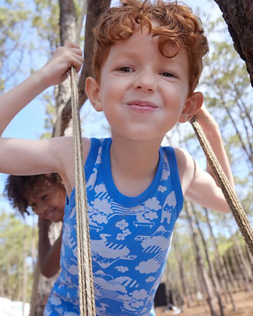 Petit Bateau Tank Top - Pack of 2 - Blue and Sky Blue - 100% Organic Cotton Vests