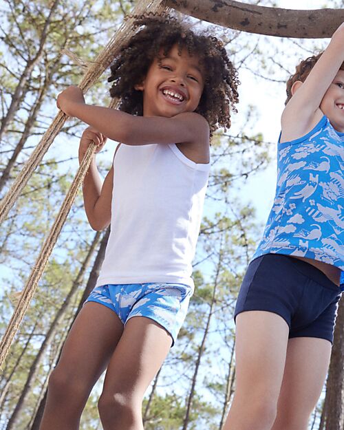 Petit Bateau Tank Top - Pack of 2 - Blue and Sky Blue - 100% Organic Cotton Vests