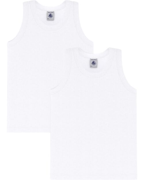 Petit Bateau Tank Top - Pack of 2 - White - 100% Cotton Vests