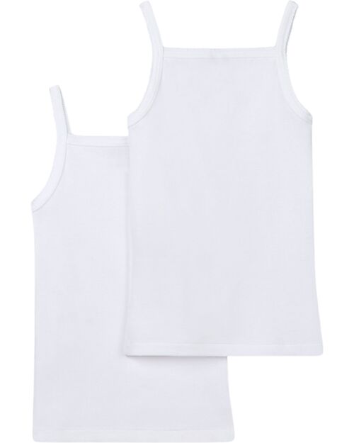 Petit Bateau Tank Top with Straps - Pack of 2 - White - 100% Organic Cotton Vests