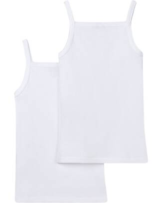 Petit Bateau Tank Top with Straps - Pack of 2 - White - 100% Organic Cotton Vests