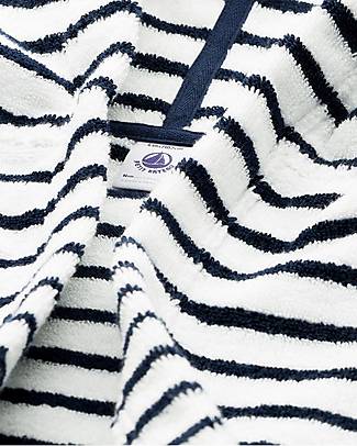 Petit Bateau Terry Bathrobe - White/Blue - 100% Oeko-Tex Organic Cotton - with Hood and Belt Towels And Flannels