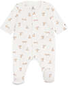 Petit Bateau Tubular Cotton Romper - White - Teddy - 100% Cotton Babygrows