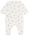 Petit Bateau Tubular Cotton Romper - White - Teddy - 100% Cotton Babygrows