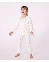 Petit Bateau Velour Pajama Set - Shirt/Pants - Hearts - White - 100% Cotton Pyjamas