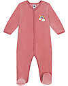 Petit Bateau Velvet Romper - Rosewood - Extreme Softness Babygrows