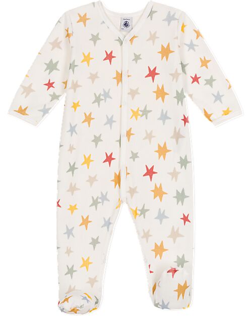 Petit Bateau Velvet Romper - Stars - Extreme Softness Babygrows