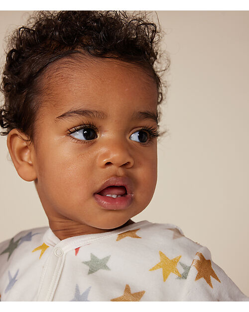 Petit Bateau Velvet Romper - Stars - Extreme Softness Babygrows
