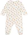 Petit Bateau Velvet Romper - White - Leopard - Extreme Softness Babygrows