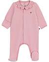 Petit Bateau Velvet Romper with Collar - Pink - 100% Cotton Babygrows