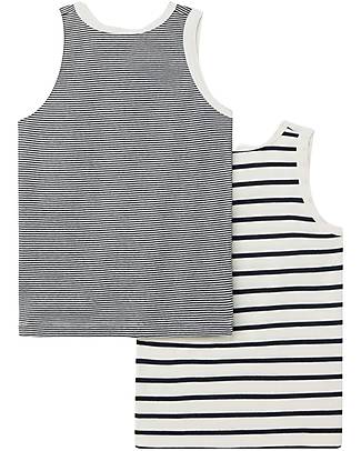 Petit Bateau Vest - 2-Pack - Black and White Stripes - 100% Cotton Vests