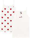 Petit Bateau Vest - 2-Pack -  Heart - 100% Cotton Oeko-Tex Vests
