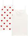 Petit Bateau Vest - 2-Pack -  Heart - 100% Cotton Oeko-Tex Vests