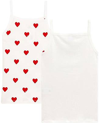 Petit Bateau Vest - 2-Pack - Heart - 100% Cotton Oeko-Tex Vests