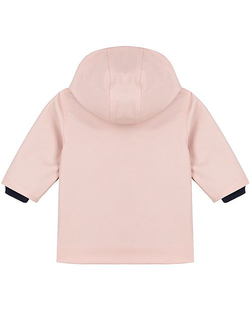 Petit Bateau Waterproof Waxed Jacket - Pink - with Hood Waterproof