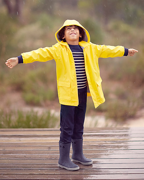 Petit Bateau Waxed Raincoat, Yellow - 2-5 years- The classic Petit Bateau Raincoat! Waterproof