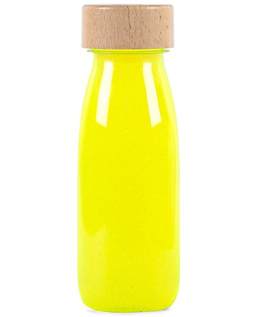 Petit Boum Sensory Float Bottle - Yellow Fluo - Colors and Lights - Glow in the Dark! Sensory Games_