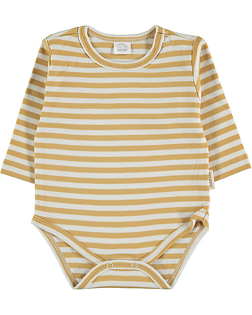 Petit Oh! Baby Basic Body with Long Sleeves - Amber Stripes - 100% Pima Cotton Long Sleeves Bodies
